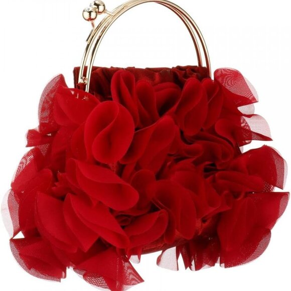 Women’s Polyester Clutch Purse with Detachable Chain Small Crossbody Bag for Par - Picture 2 of 9